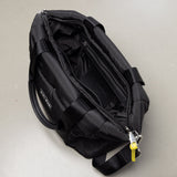 padded tote bag medium + strap basic woven slim - black - VIVI MARI