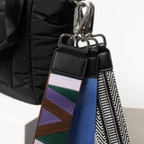 padded tote bag medium + strap basic woven slim - black - VIVI MARI