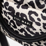 padded tote bag medium + strap basic woven slim - leo splashes black/sand - VIVI MARI