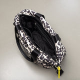 padded tote bag medium + strap basic woven slim - leo splashes black/sand - VIVI MARI
