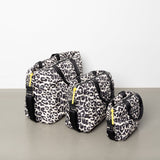 padded tote bag medium + strap basic woven slim - leo splashes black/sand - VIVI MARI