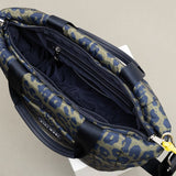 padded tote bag medium + strap basic woven slim - leo splashes navy/olive - VIVI MARI