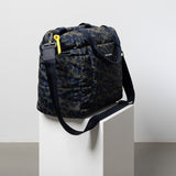 padded tote bag medium + strap basic woven slim - leo splashes navy/olive - VIVI MARI