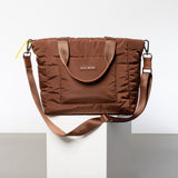 padded tote bag medium + strap basic woven slim - tan - VIVI MARI