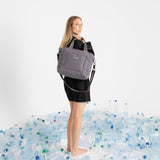 padded tote bag medium + strap basic woven slim - taupe - VIVI MARI
