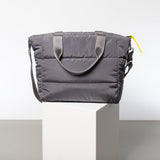 padded tote bag medium + strap basic woven slim - taupe - VIVI MARI