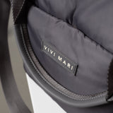 padded tote bag medium + strap basic woven slim - taupe - VIVI MARI