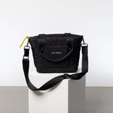 padded tote bag small + strap basic woven slim - black - VIVI MARI