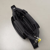 padded tote bag small + strap basic woven slim - black - VIVI MARI
