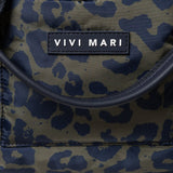 padded tote bag small + strap basic woven slim - leo splashes navy/olive - VIVI MARI