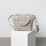 padded tote bag small + strap basic woven slim - stone - VIVI MARI