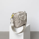 padded tote bag small + strap basic woven slim - stone - VIVI MARI