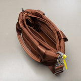 padded tote bag small + strap basic woven slim - tan - VIVI MARI