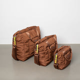 padded tote bag small + strap basic woven slim - tan - VIVI MARI