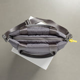 padded tote bag small + strap basic woven slim - taupe - VIVI MARI