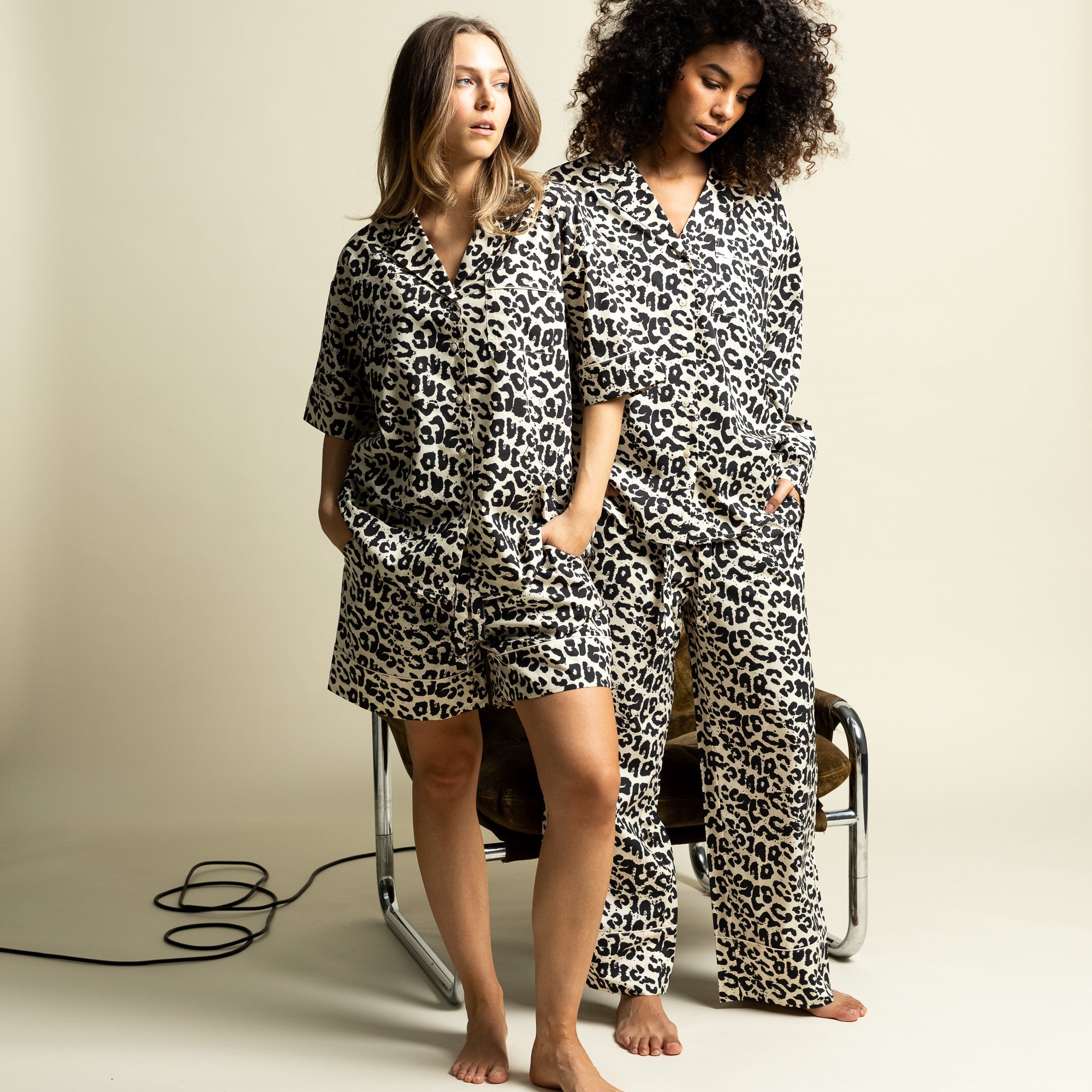 Pyjama Pants - leo splashes black/sand - VIVI MARI