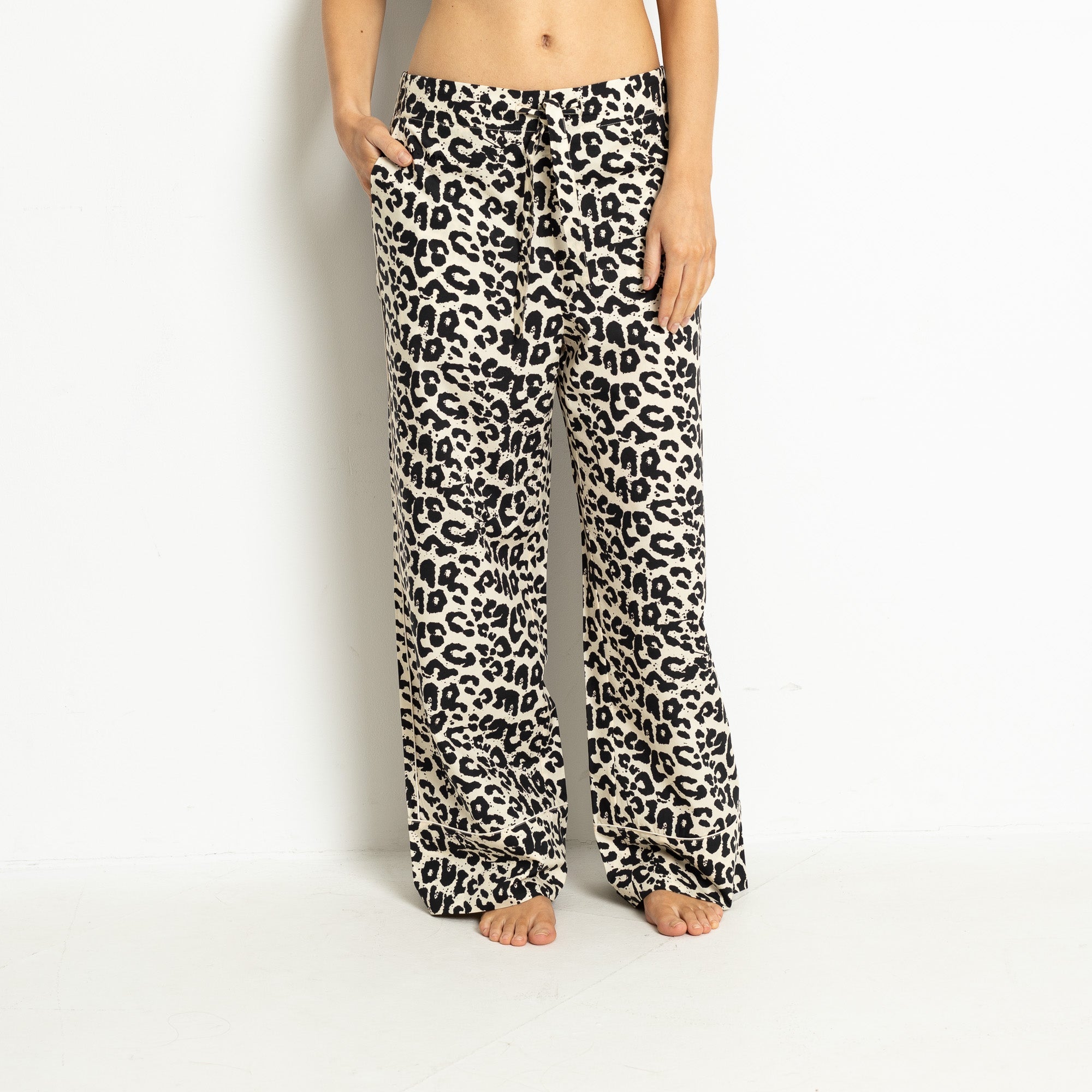 Pyjama Pants - leo splashes black/sand - VIVI MARI