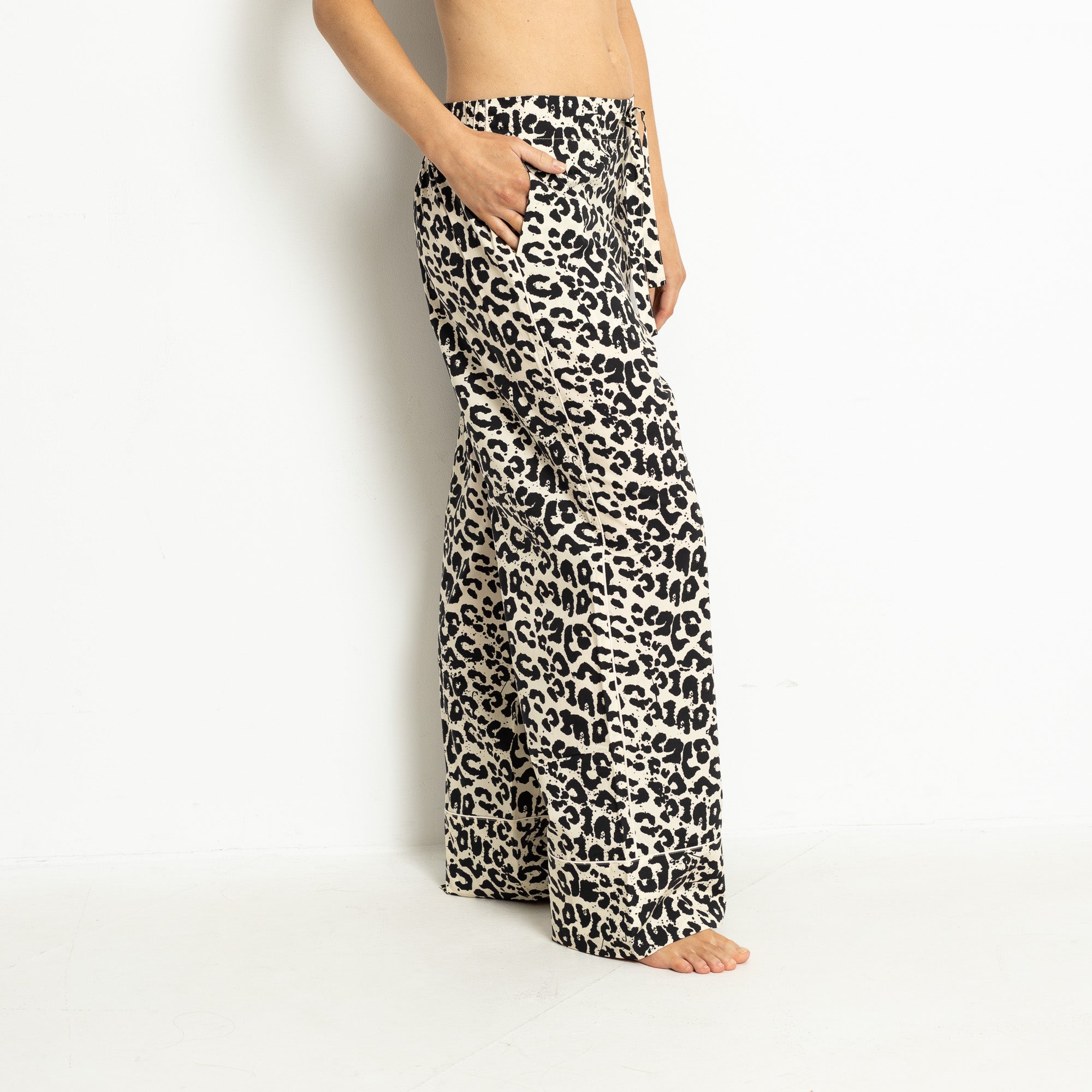 Pyjama Pants - leo splashes black/sand - VIVI MARI