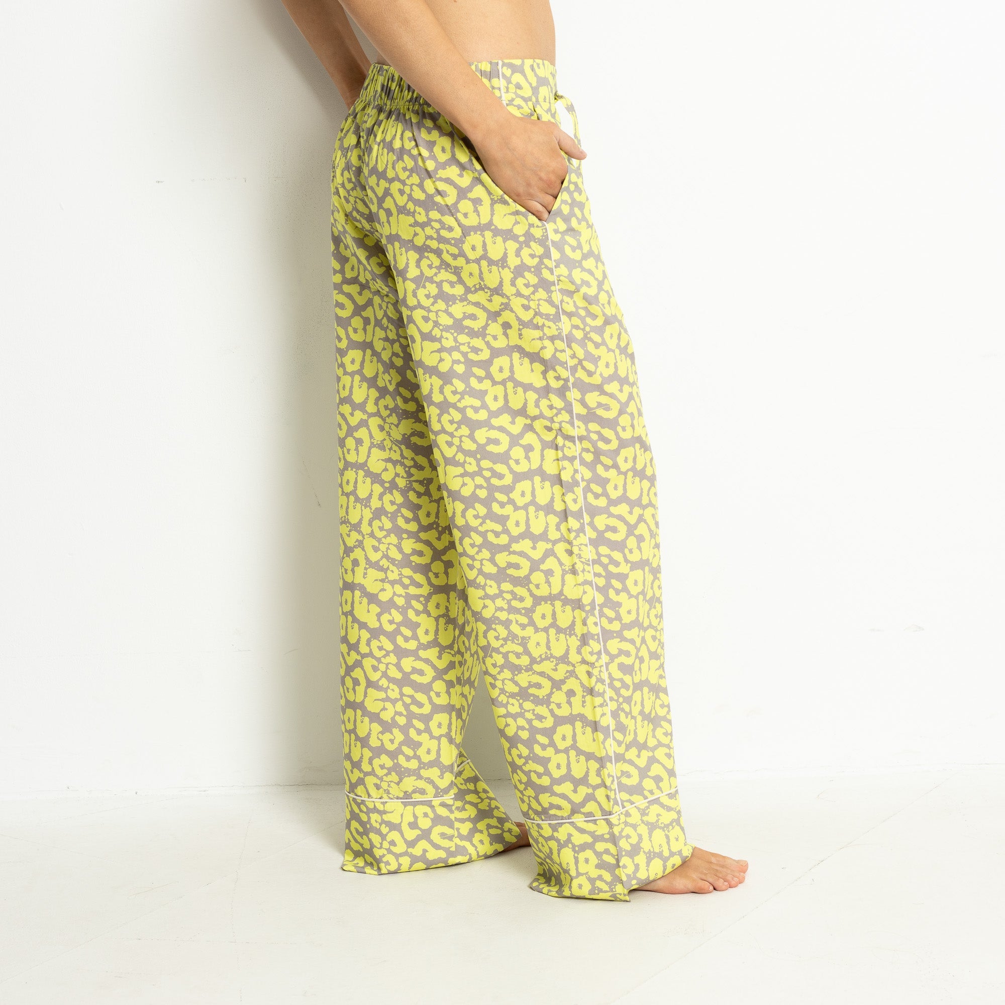 Pyjama Pants - leo splashes yellow/grey - VIVI MARI