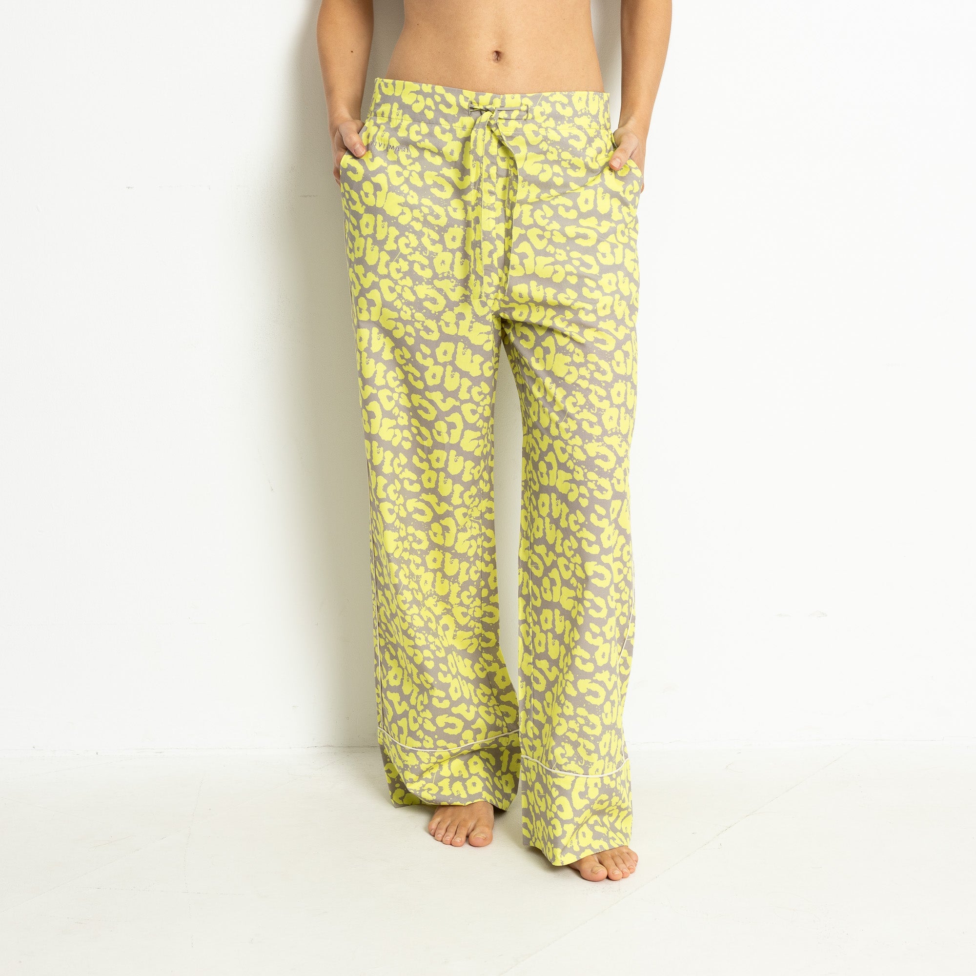 Pyjama Pants - leo splashes yellow/grey - VIVI MARI