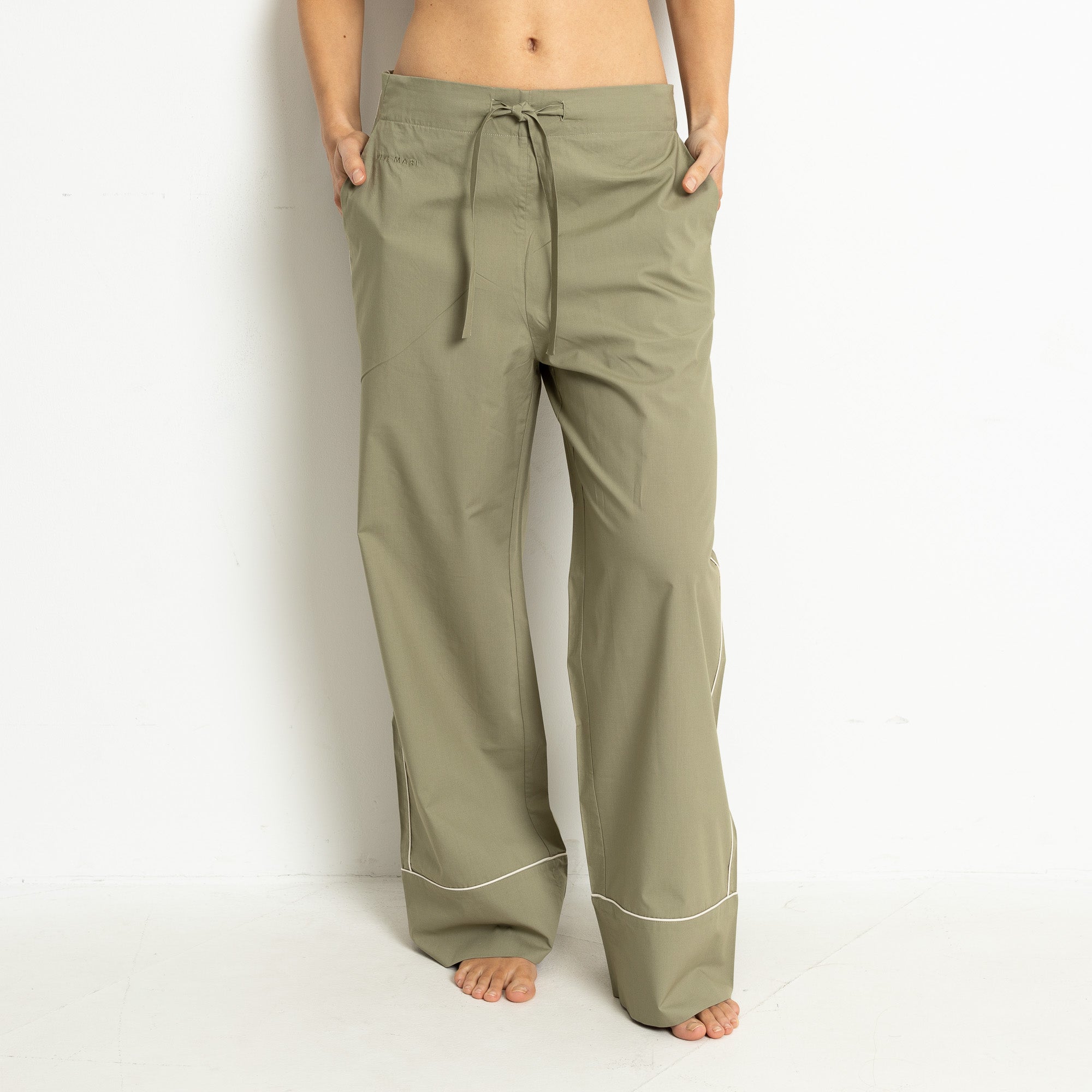 Pyjama Pants - solid pale olive - VIVI MARI