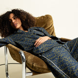 Pyjama Set (Pants + Shirt long sleeve) - leo splashes navy/olive - VIVI MARI