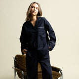 Pyjama Set (Pants + Shirt long sleeve) - solid navy - VIVI MARI