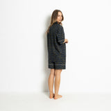 Pyjama Set (Shorts + Shirt short sleeve) - leo splashes navy/olive - VIVI MARI
