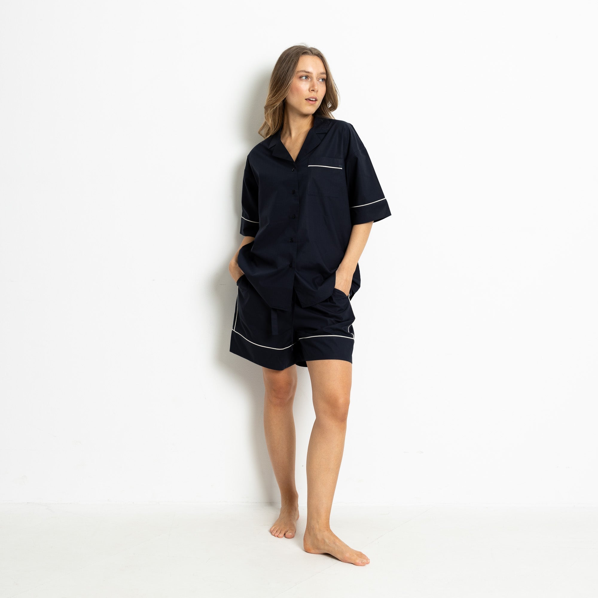 Pyjama Set (Shorts + Shirt short sleeve) - solid navy - VIVI MARI