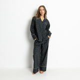 Pyjama Shirt long sleeve - leo splashes navy/olive - VIVI MARI
