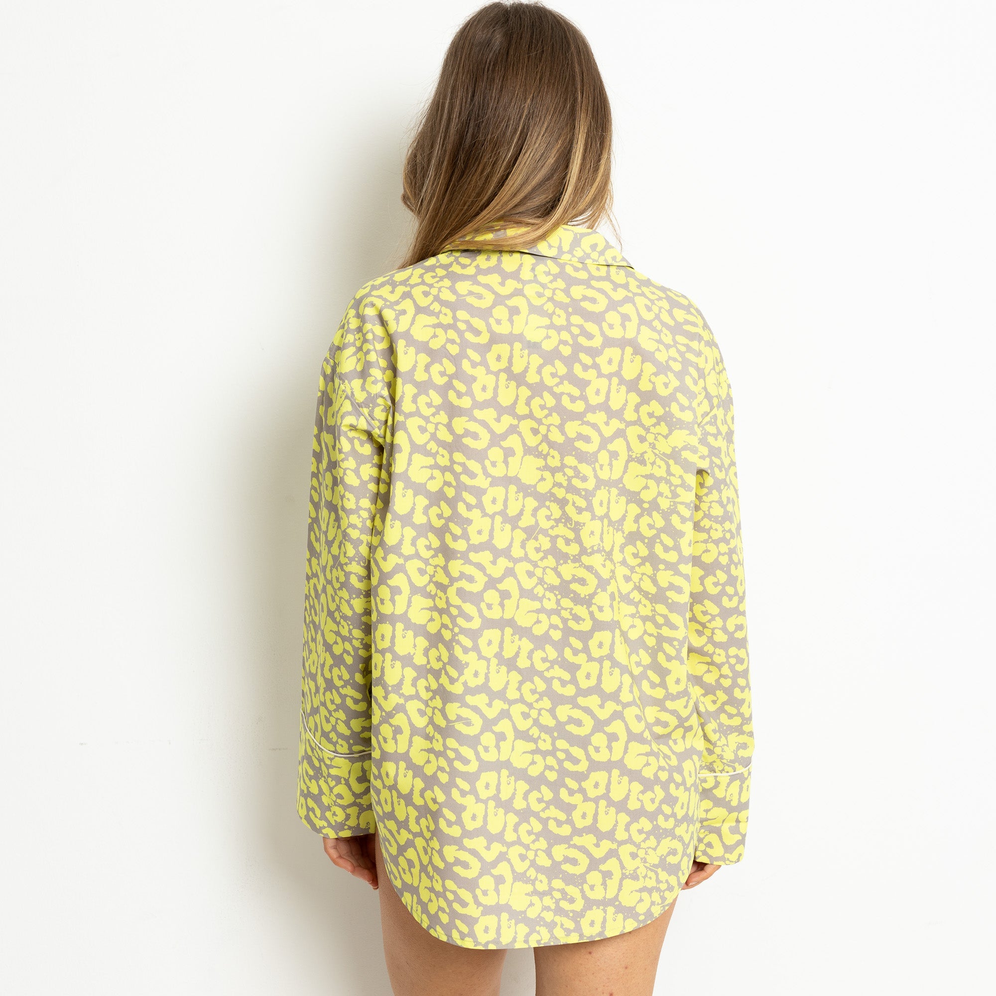 Pyjama Shirt long sleeve - leo splashes yellow/grey - VIVI MARI