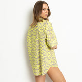 Pyjama Shirt short sleeve - leo splashes yellow/grey - VIVI MARI