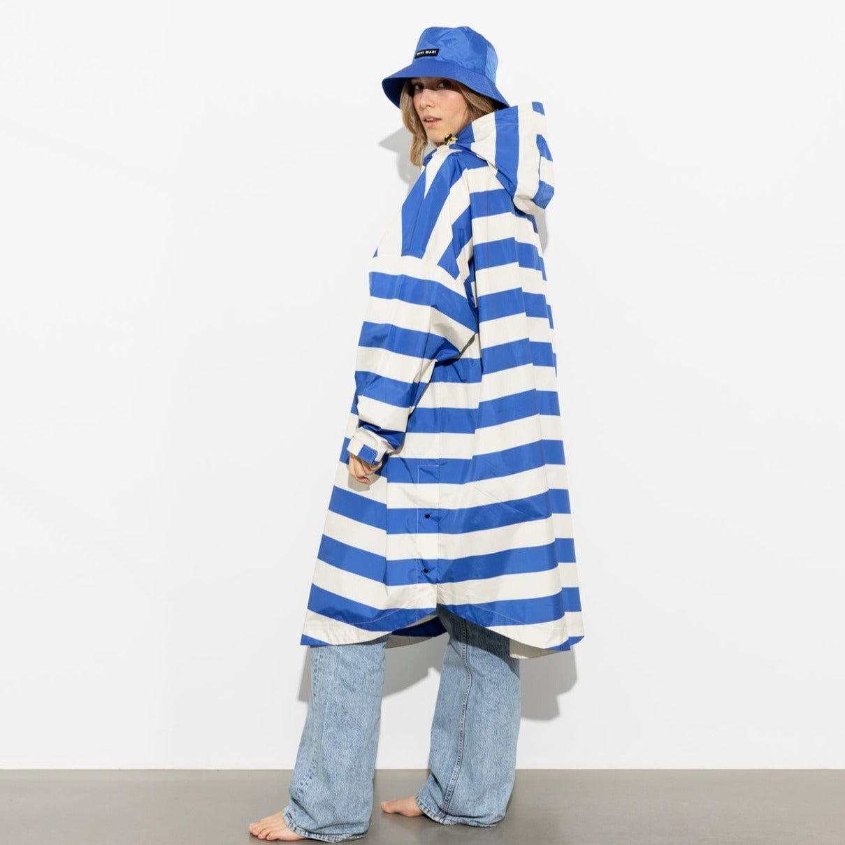 Raincoat bold stripes - blue/sand - VIVI MARI