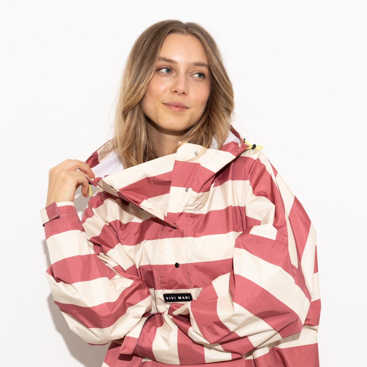 Raincoat bold stripes - blush/sand - VIVI MARI