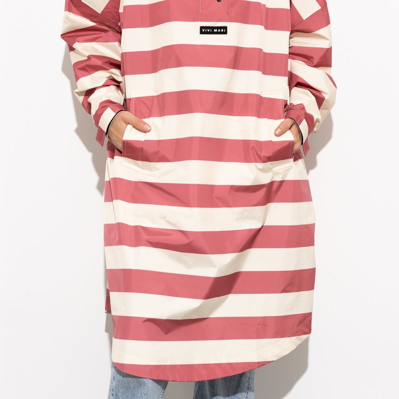 Raincoat bold stripes - blush/sand - VIVI MARI