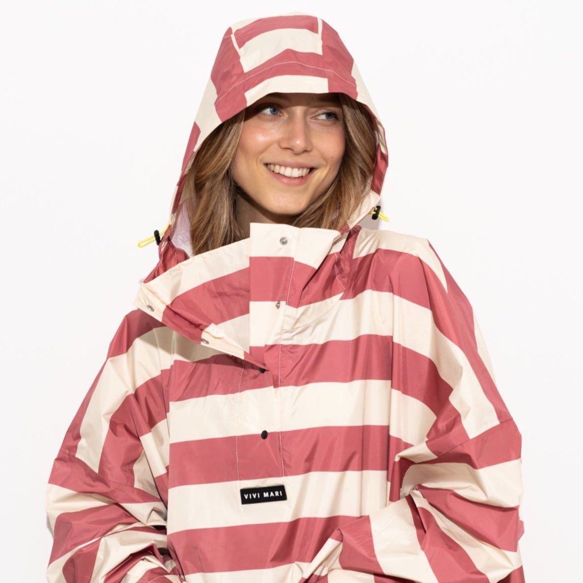 Raincoat bold stripes - blush/sand - VIVI MARI