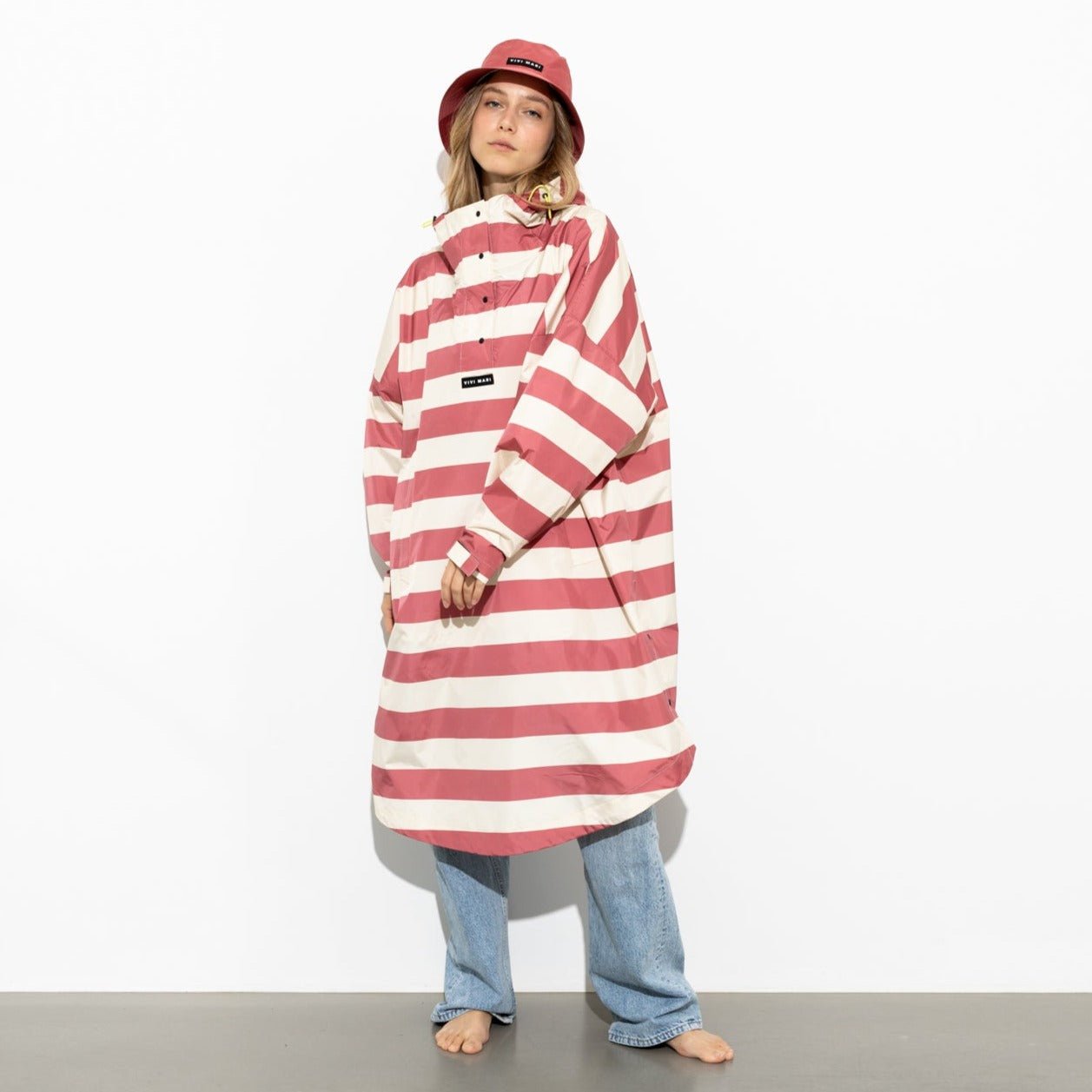 Raincoat bold stripes - blush/sand - VIVI MARI