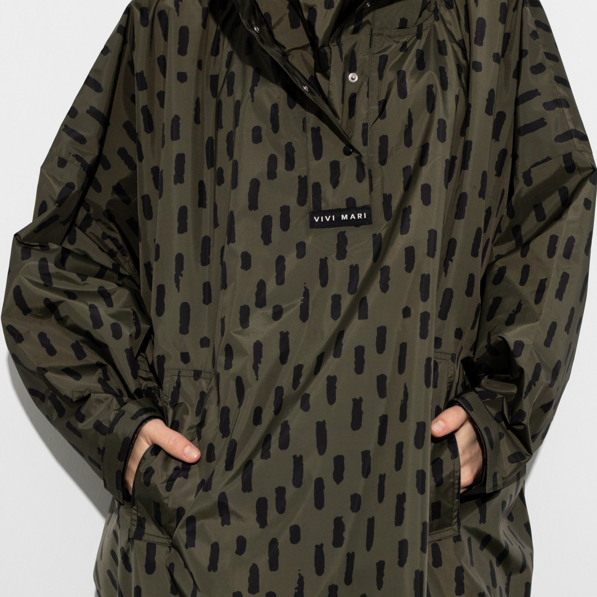 Raincoat drops olive/black - VIVI MARI