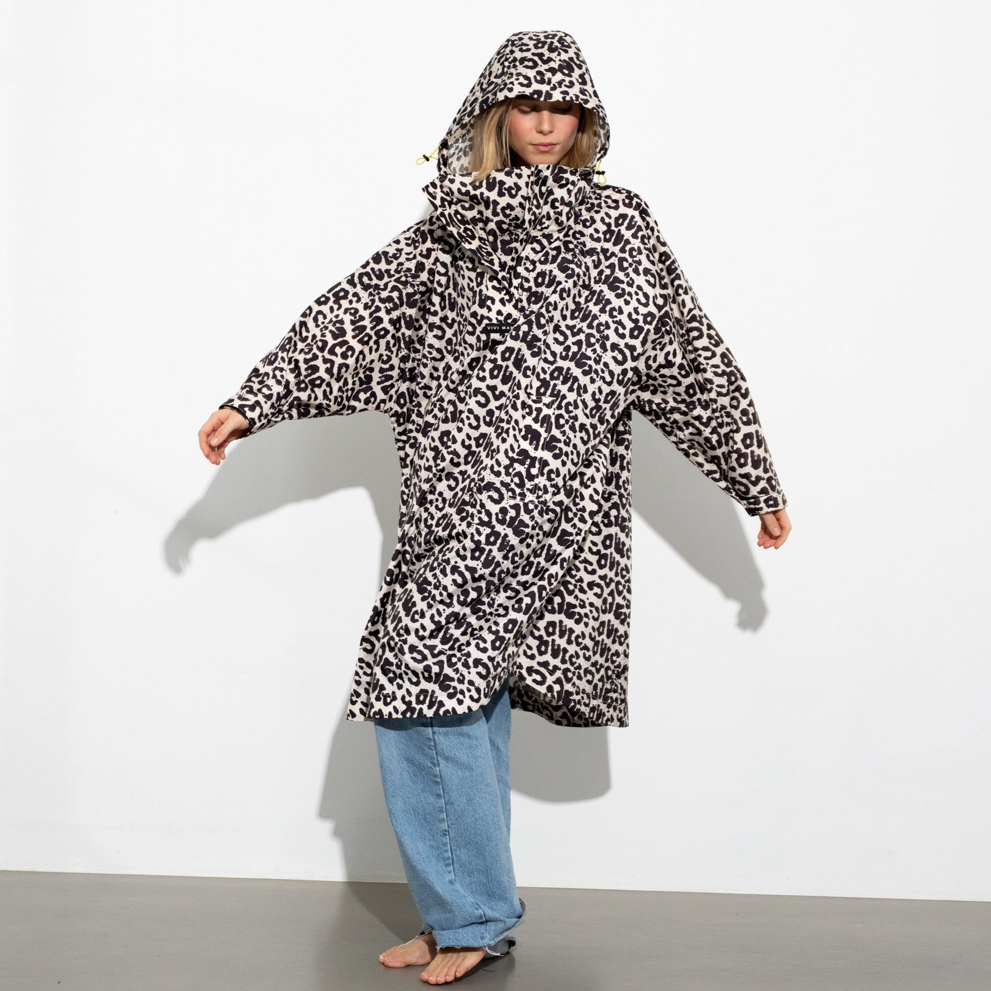 Raincoat leo splashes black/sand - VIVI MARI