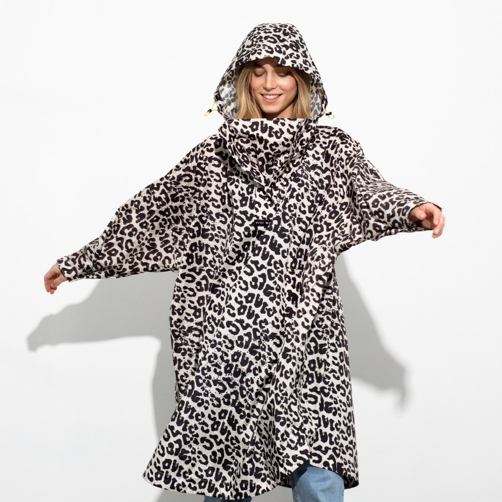 Raincoat leo splashes black/sand - VIVI MARI