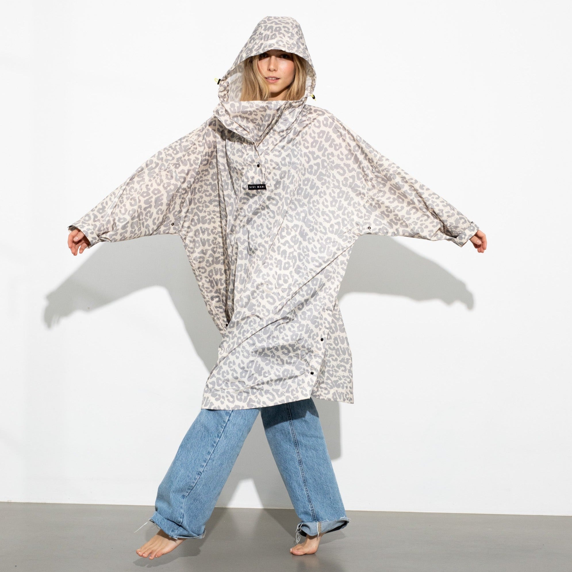 Raincoat leo splashes grey/sand - VIVI MARI