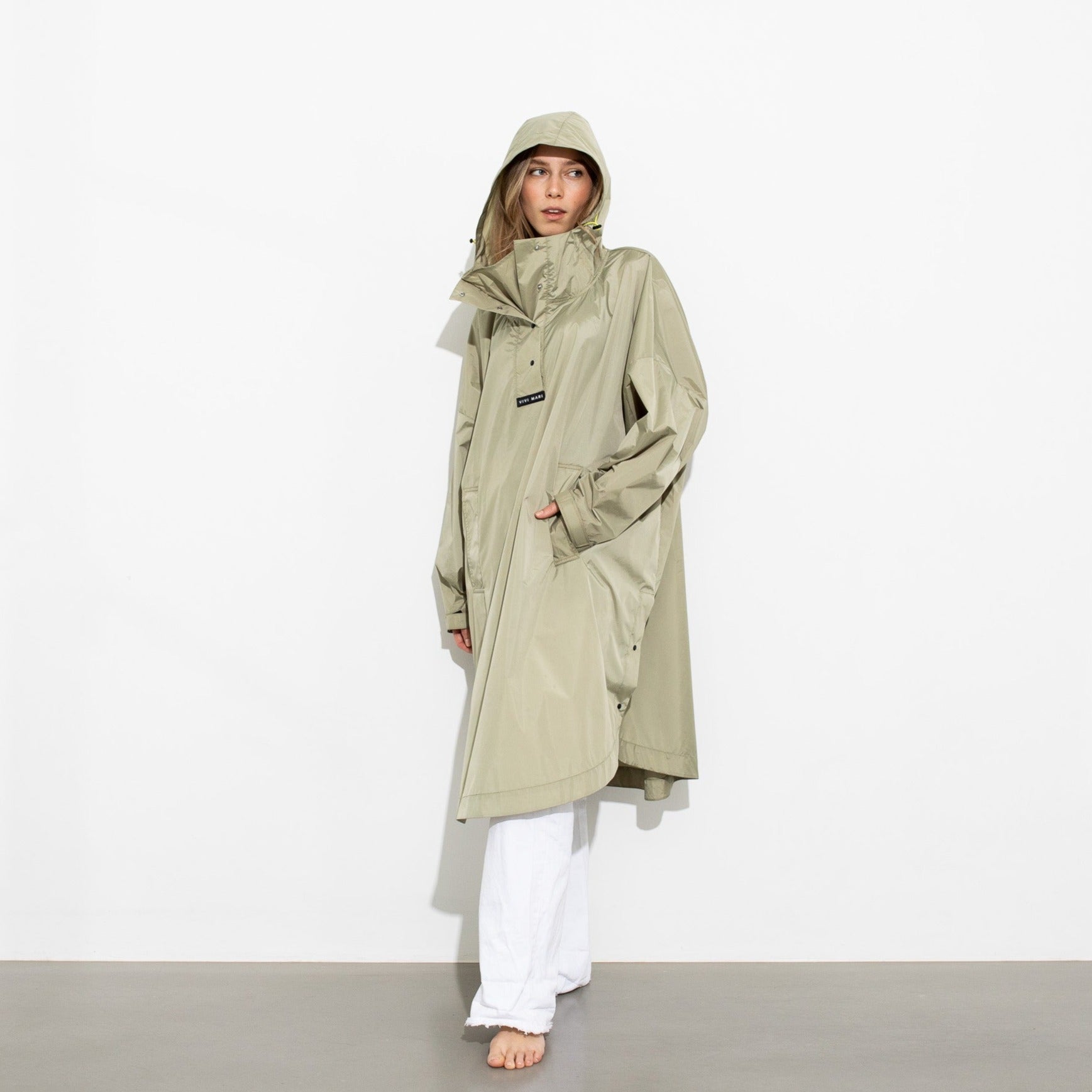 Raincoat solid pale olive - VIVI MARI