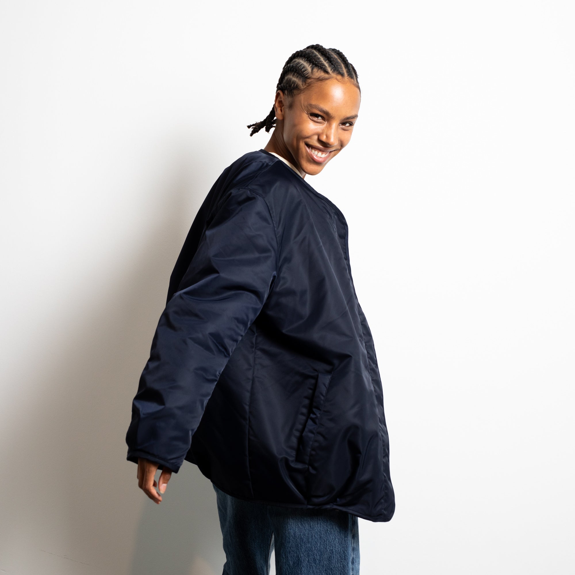Reversible Bomber Jacket - navy/caramel - VIVI MARI