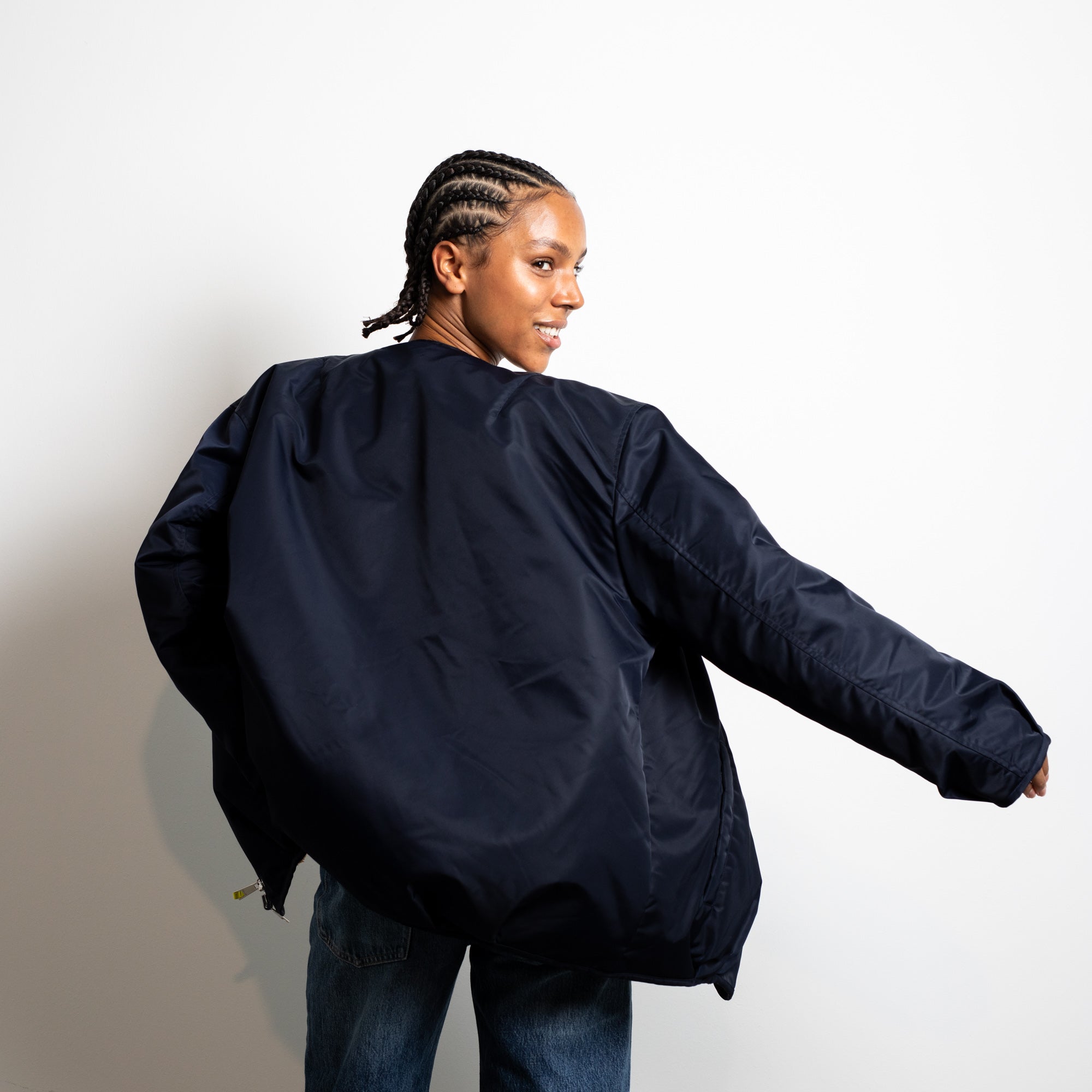 Reversible Bomber Jacket - navy/caramel - VIVI MARI