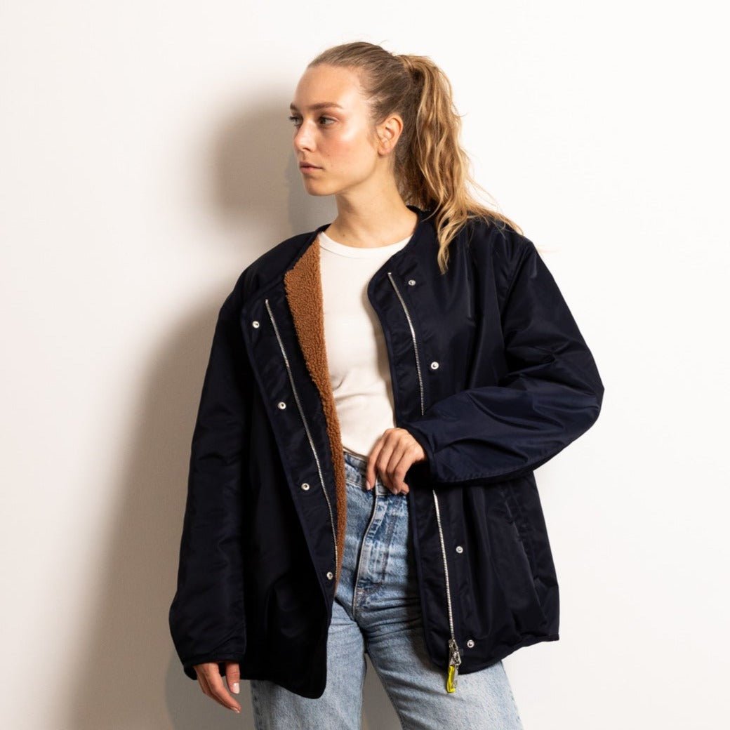 Reversible Bomber Jacket - navy/caramel - VIVI MARI