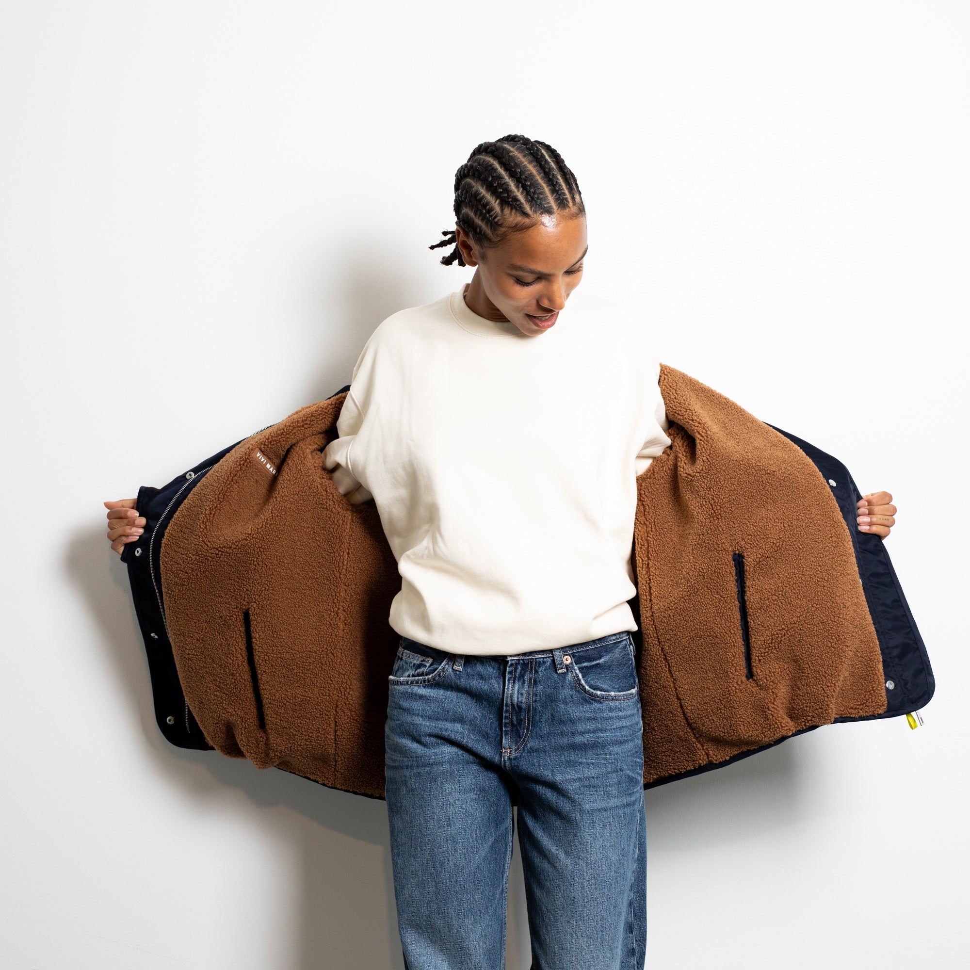 Reversible Bomber Jacket - navy/caramel - VIVI MARI