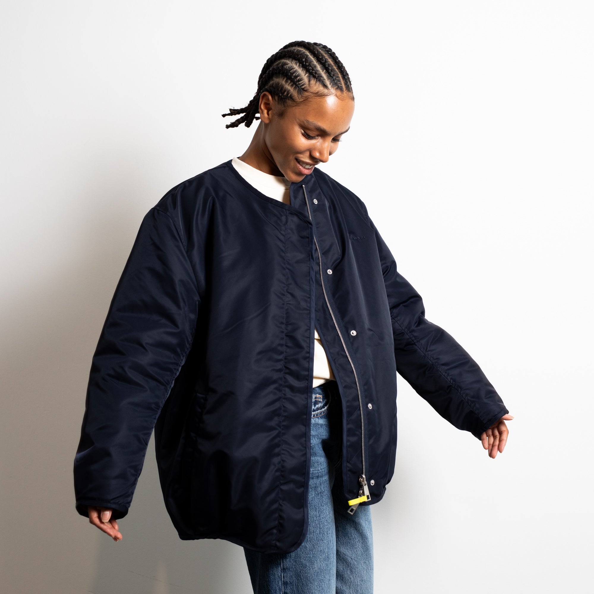 Reversible Bomber Jacket - navy/caramel - VIVI MARI