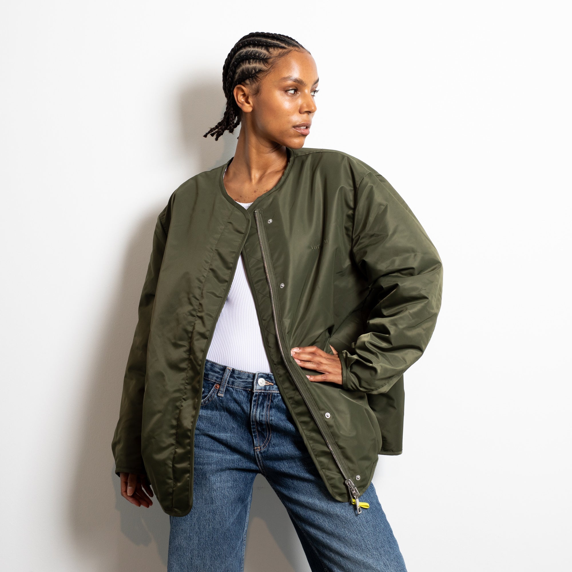 Reversible Bomber Jacket - olive/leo navy-olive - VIVI MARI