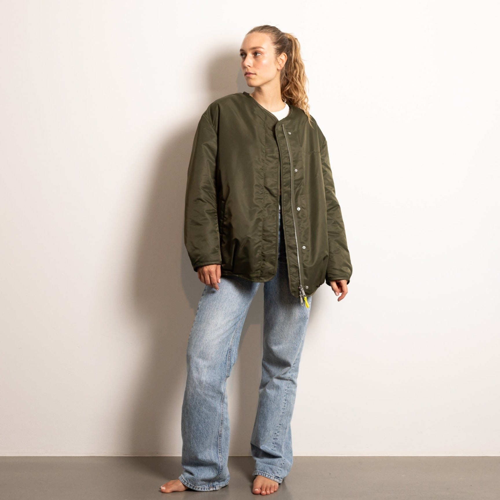 Reversible Bomber Jacket - olive/leo navy-olive - VIVI MARI