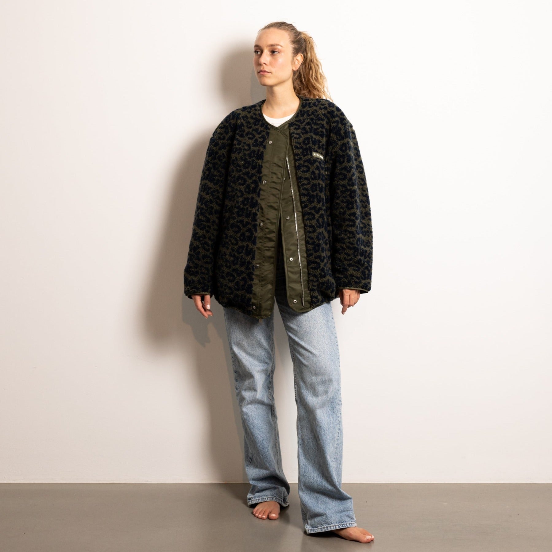 Reversible Bomber Jacket - olive/leo navy-olive - VIVI MARI